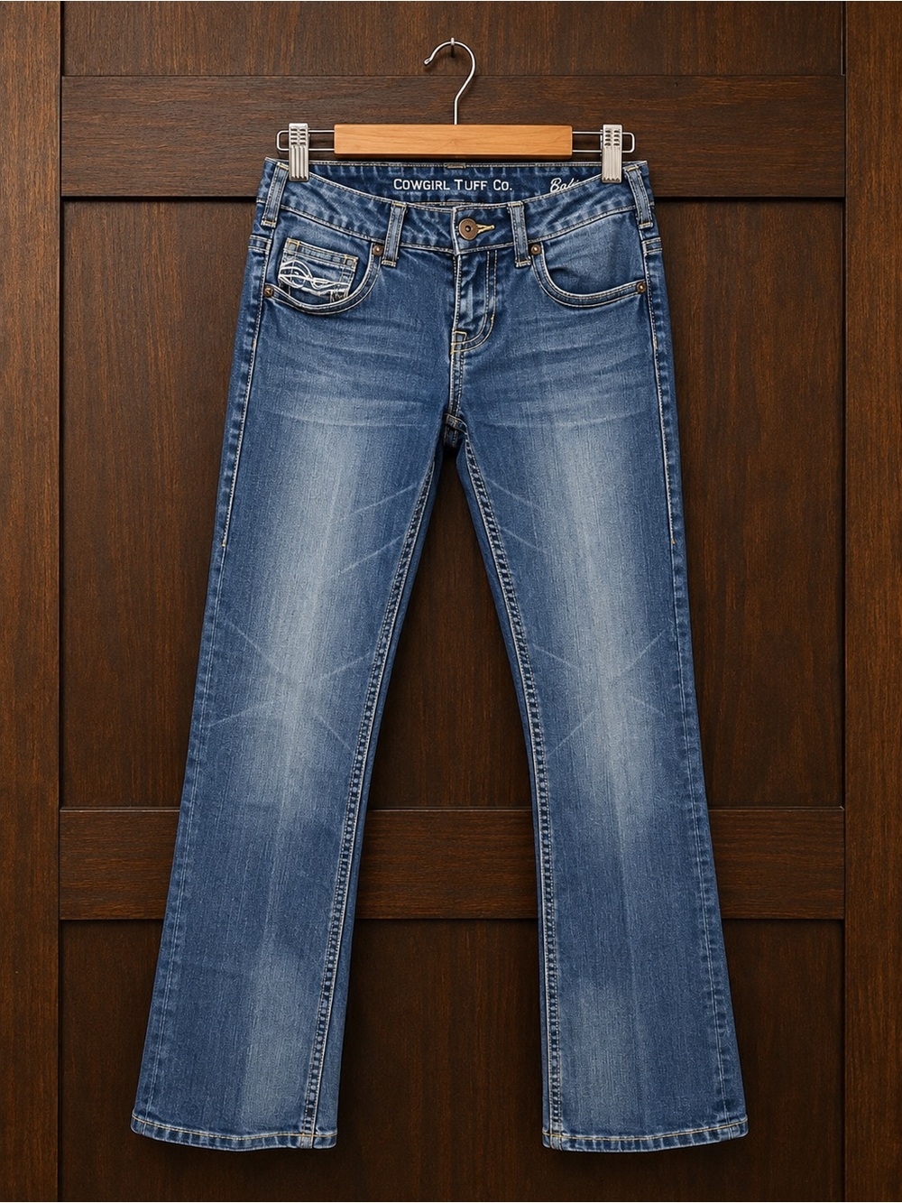 Cowgirl Tuff Women's Medium Blue Flare Jeans